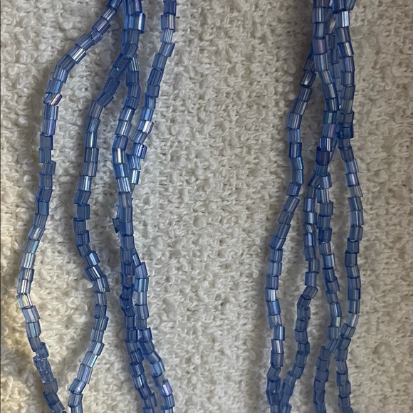 24” Sea/Sky 4 layers multi-strand beaded necklace - Picture 4 of 4